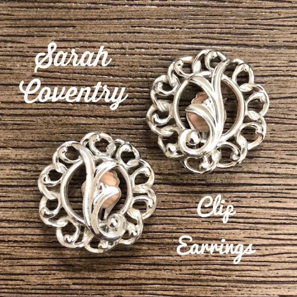 Sarah Coventry Fancy Free Silvertone Clip Earrings
